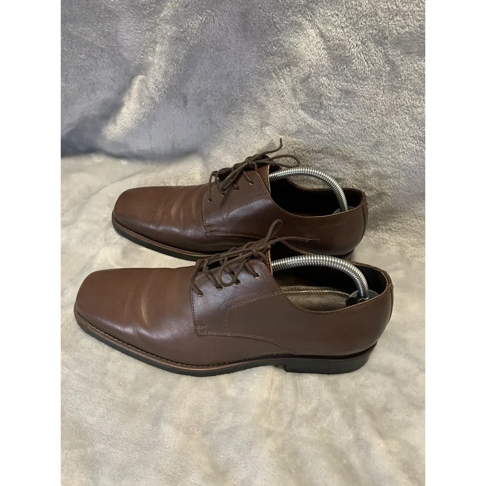 Studio Belvedere Dress Shoes‎ Mens 9.5 Chisel Brown Leather Square Toe Brazil